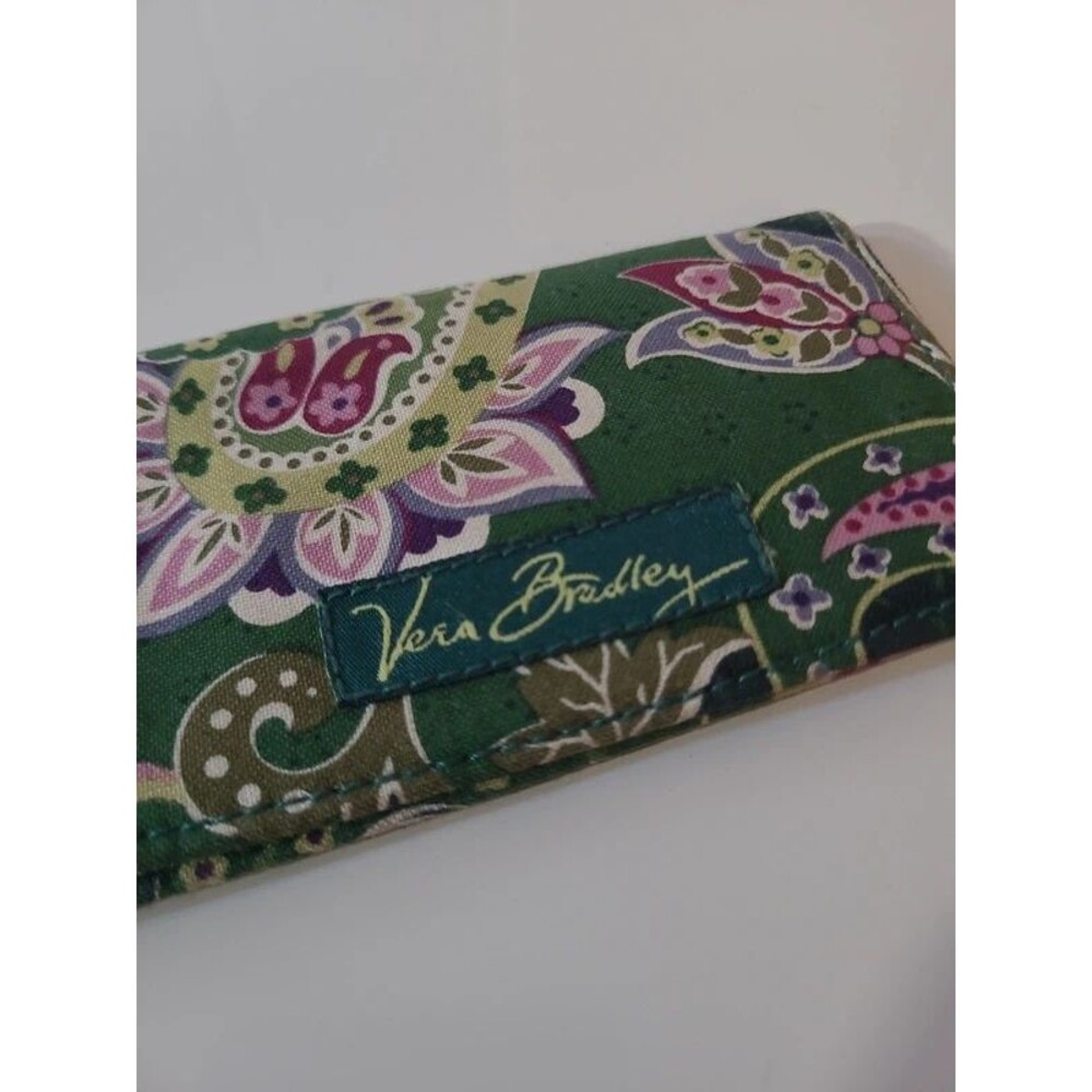 Vera Bradley Chelsea Green Business Card Holder - Picture 2 of 4